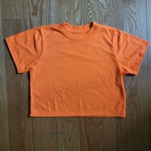 Rare neon orange xKarla cotton crop babytee